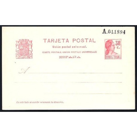 1933 ED. Tarjetas Entero Postales 72 *