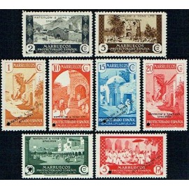 1933 ED. Marruecos 133Hcc/135Hcca, 136Hcc/137Hcca, 138Hcc, 142Hcc, 146Hcc **