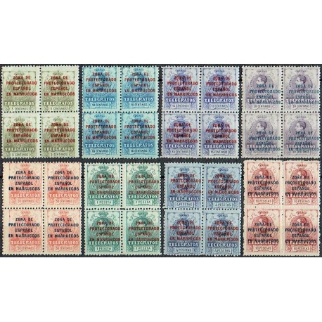 1917 ED. Marruecos Telégrafos 9N/16N ** [x4]