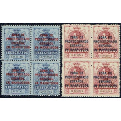 1917 ED. Marruecos Telégrafos 9N/16N ** [x4]