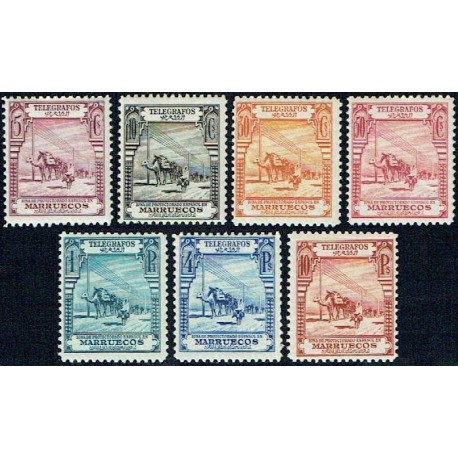 1928 ED. Marruecos Telégrafos 25/31 *