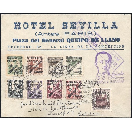 1937 ED. ELP La Línea de la Concepción 36/37, 38hi/39hi, 40/43 us