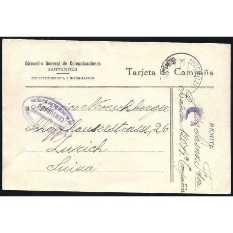 Tarjeta Postal de Campaña - Dirección General de Comunicaciones Santander