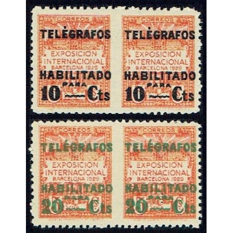 1929 ED. Barcelona - Telégrafos 01sph/02sph **
