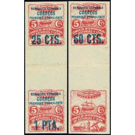 1937 ED. Asturias 08s+11s, 10s+03s (*)
