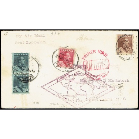 Graf Zeppelin A Cuba ED. 321 [x2], 322/323
