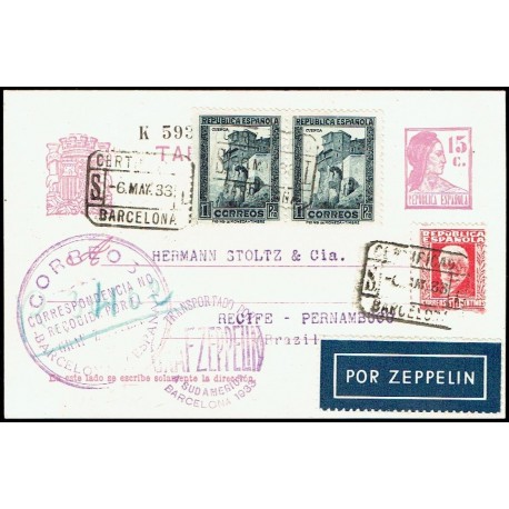 Graf Zeppelin No Recogido A Brasil ED. 669, 673 [x3]