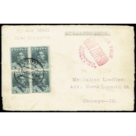 Graf Graf Zeppelin A Brasil y reexpedido a Estados Unidos ED. 321 [x4]