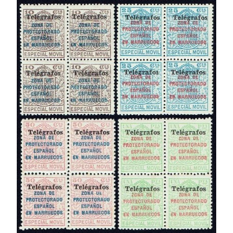 1937 ED. Marruecos Telégrafos 41A/41D ** [x4]