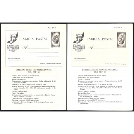 1960 ED. 88M/89M Dípticos Tarjetas Entero Postales