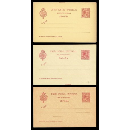1892 ED. 31/31A/31B * Tarjetas Entero Postales