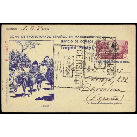 1944 ED. 078 us Enteros Postales Marruecos