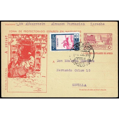 1944 ED. 071 us Enteros Postales Marruecos