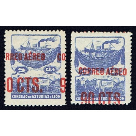 1937 ED. Asturias NE 13hdh, NE 13hdv **