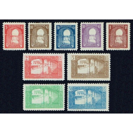 1938 ED. Marruecos Telégrafos 42/50 *