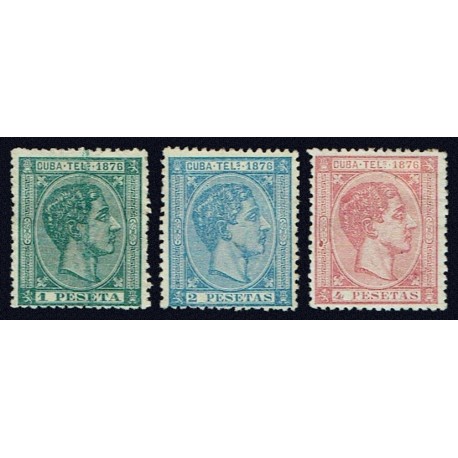 1876 ED. Cuba Telégrafos 35/37 *