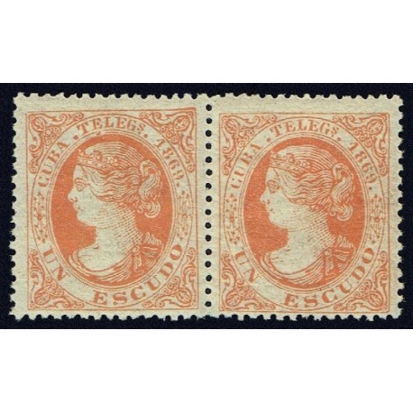 1869 ED. Cuba Telégrafos 6 * [x2]
