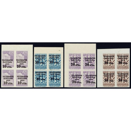 1942-1945 ED. Barcelona - Telégrafos 17s/20s ** [x4]