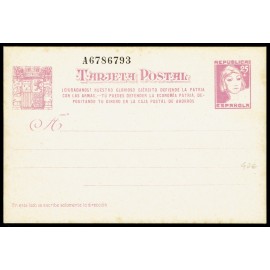 1937 ED. 80A * Tarjetas Entero Postales