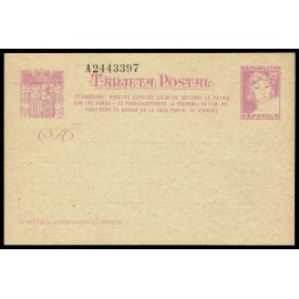 1937 ED. 80n * Tarjetas Entero Postales