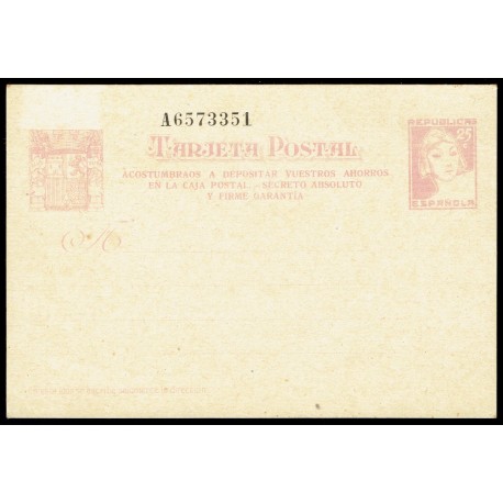 1937 ED. 79A * Tarjetas Entero Postales