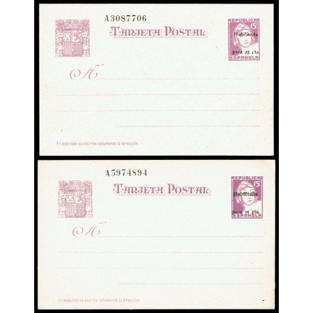 1937 ED. 76/76a * Tarjetas Entero Postales