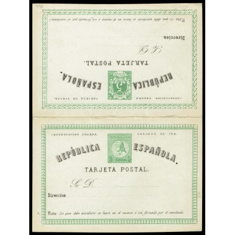 1873 ED. 2A * Tarjetas Entero Postales