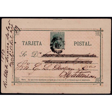 1882 ED. 15cd us Enteros Postales Cuba