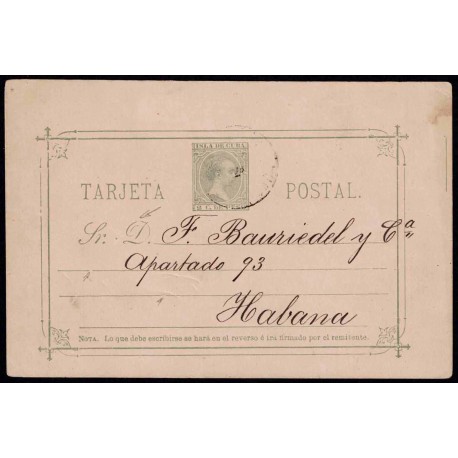 1890 ED. 25Ach us Enteros Postales Cuba