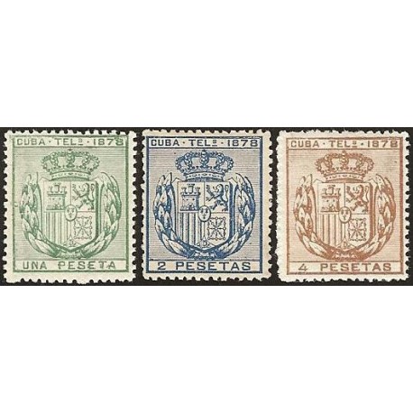1878 ED. Cuba Telégrafos 43/45 *