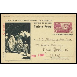 1944 ED. 082 us Enteros Postales Marruecos
