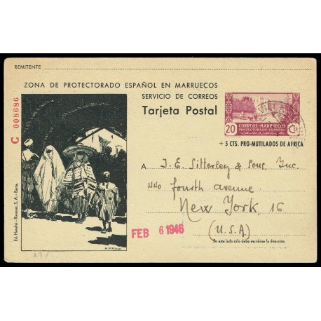 1944 ED. 082 us Enteros Postales Marruecos