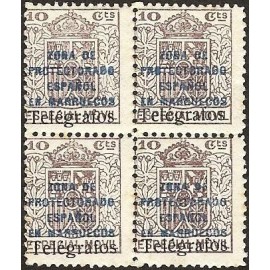 1935 ED. Marruecos Telégrafos 34Ahdv * [x4]