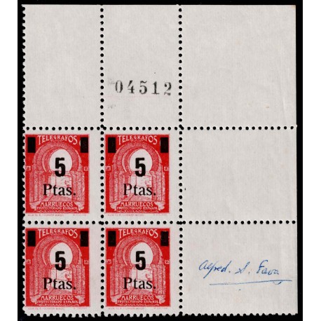 1945 ED. Marruecos Telégrafos 51 ** [x4]