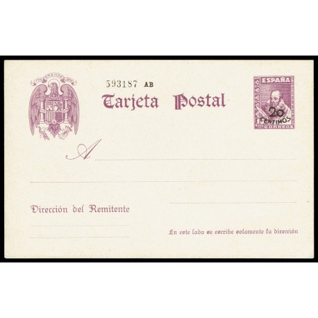 1939 ED. 85 * Tarjetas Entero Postales