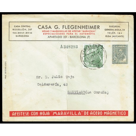 1941-1956 ED. 123 us Enteros Postales Privados