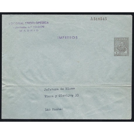 1941-1956 ED. 117 us Enteros Postales Privados