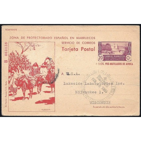 1944 ED. 77 us Enteros Postales Marruecos