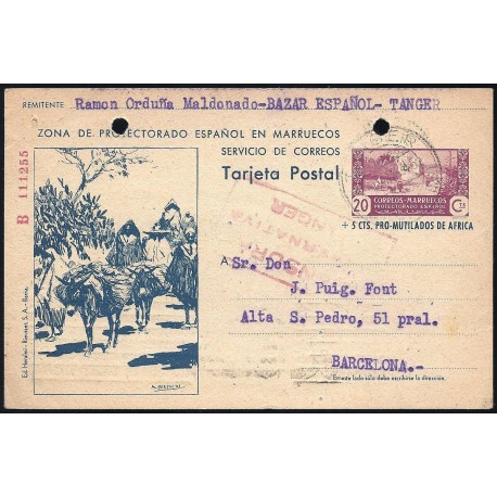 1944 ED. 79 us Enteros Postales Marruecos