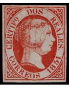 Reign of Isabella II imperforate